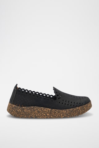 Slippers de nobuk Karin - Negro - Diseño normal