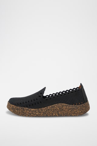 Slippers de nobuk Karin - Negro - Diseño normal