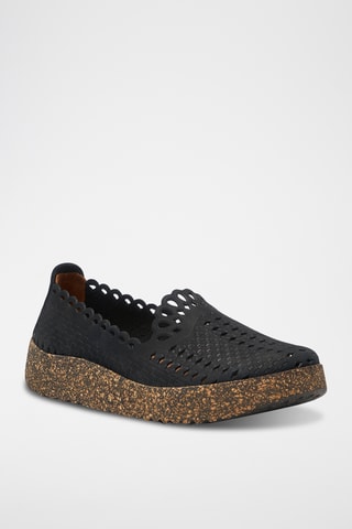 Slippers de nobuk Karin - Negro - Diseño normal