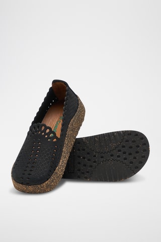 Slippers de nobuk Karin - Negro - Diseño normal