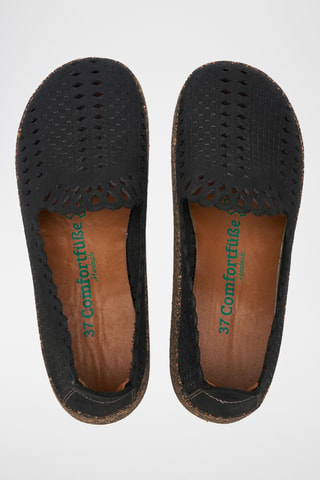 Slippers de nobuk Karin - Negro - Diseño normal