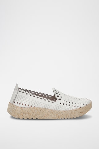 Slippers de piel Karin - Blanco - Diseño normal
