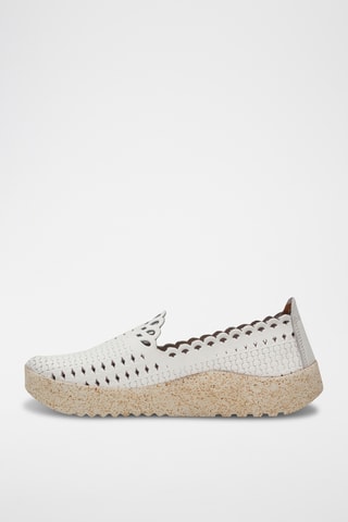 Slippers de piel Karin - Blanco - Diseño normal