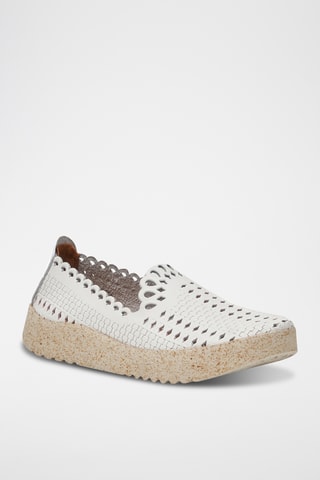 Slippers de piel Karin - Blanco - Diseño normal