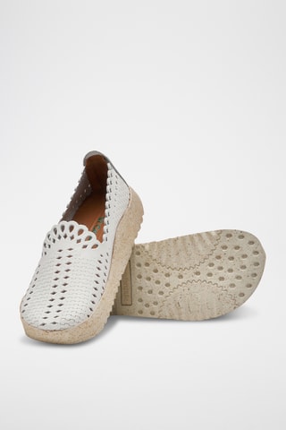 Slippers de piel Karin - Blanco - Diseño normal