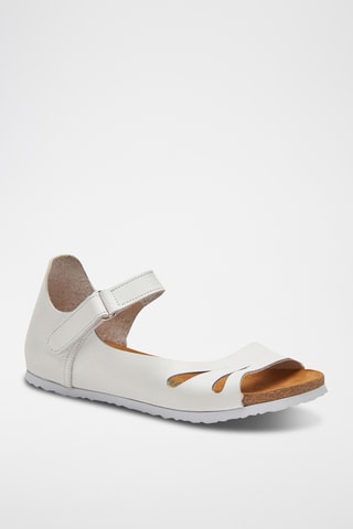 Sandalias de piel Daisy - Blanco - Diseño estrecho