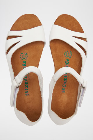 Sandalias de piel Daisy - Blanco - Diseño estrecho