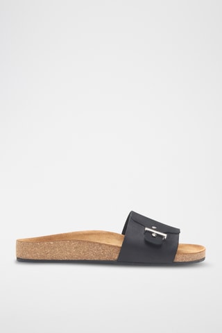Sandalias de nobuk Odella - Negro - Diseño ancho