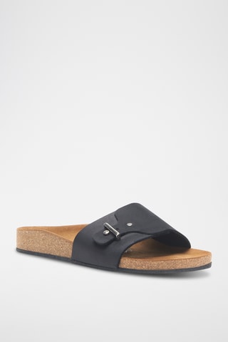 Sandalias de nobuk Odella - Negro - Diseño ancho