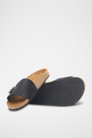 Sandalias de nobuk Odella - Negro - Diseño ancho