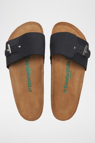 Sandalias de nobuk Odella - Negro - Diseño ancho