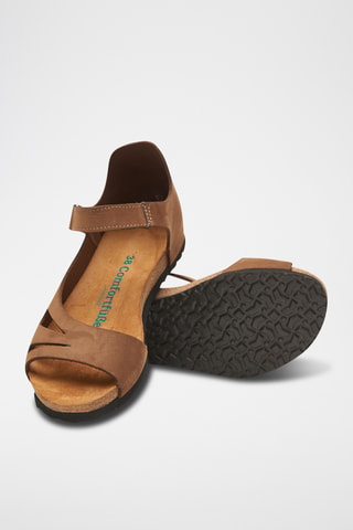 Sandalias de nobuk Daisy - Marrón - Diseño estrecho