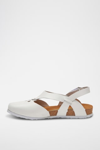 Sandalias de piel napa Megan - Blanco - Diseño estrecho