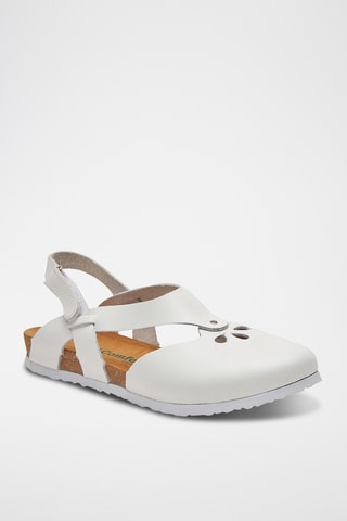 Sandalias de piel napa Megan - Blanco - Diseño estrecho