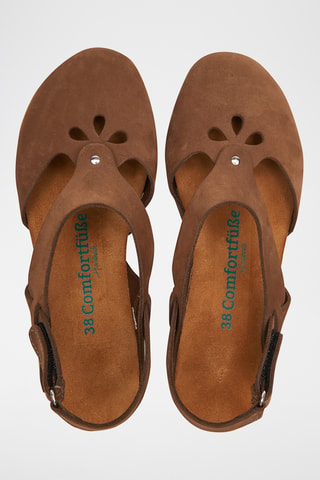 Sandalias de nobuk Megan - Marrón - Diseño estrecho