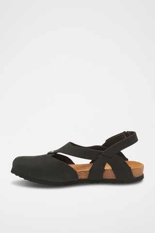 Sandalias de nobuk Megan - Negro - Diseño estrecho