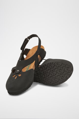 Sandalias de nobuk Megan - Negro - Diseño estrecho