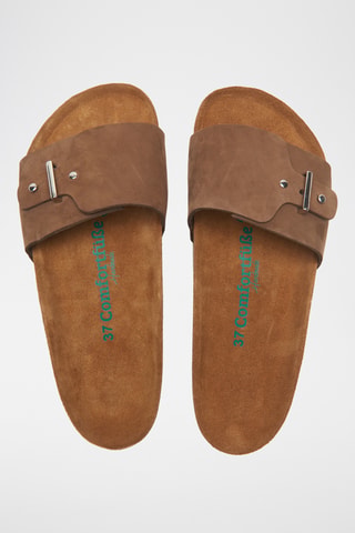 Sandalias de nobuk Odella - Beige - Diseño ancho