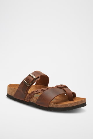 Sandalias de piel Campbell - Marrón - Diseño ancho