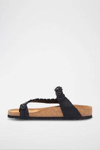 Sandalias de nobuk Ilva - Negro - Diseño ancho