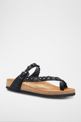 Sandalias de nobuk Ilva - Negro - Diseño ancho