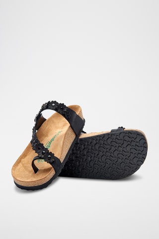 Sandalias de nobuk Ilva - Negro - Diseño ancho