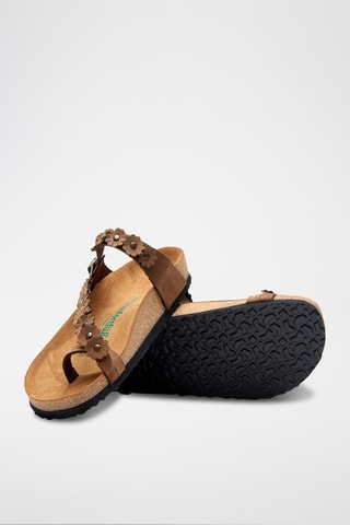 Sandalias de nobuk Ilva - Camel - Diseño ancho