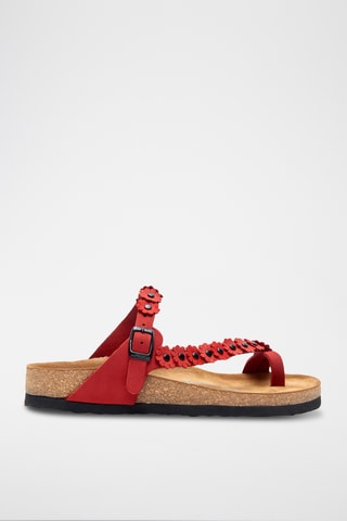 Sandalias de nobuk Ilva - Rojo - Diseño ancho