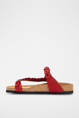 Sandalias de nobuk Ilva - Rojo - Diseño ancho