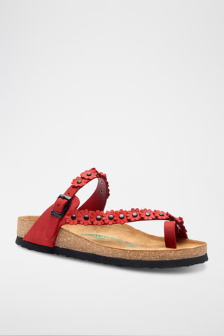 Sandalias de nobuk Ilva - Rojo - Diseño ancho