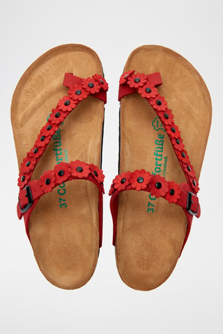 Sandalias de nobuk Ilva - Rojo - Diseño ancho