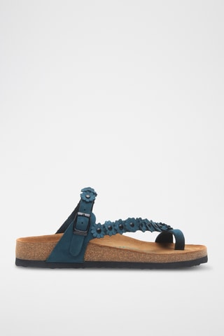 Sandalias de nobuk Ilva - Azul marino - Diseño ancho
