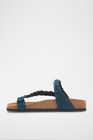 Sandalias de nobuk Ilva - Azul marino - Diseño ancho
