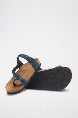 Sandalias de nobuk Ilva - Azul marino - Diseño ancho