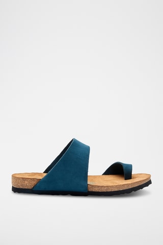 Sandalias de nobuk Nicole - Azul marino - Diseño estrecho