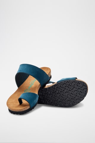 Sandalias de nobuk Nicole - Azul marino - Diseño estrecho