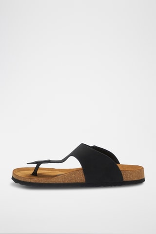 Sandalias de nobuk Maui - Negro - Diseño ancho