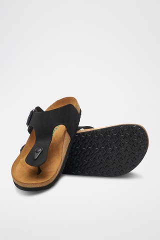 Sandalias de nobuk Maui - Negro - Diseño ancho