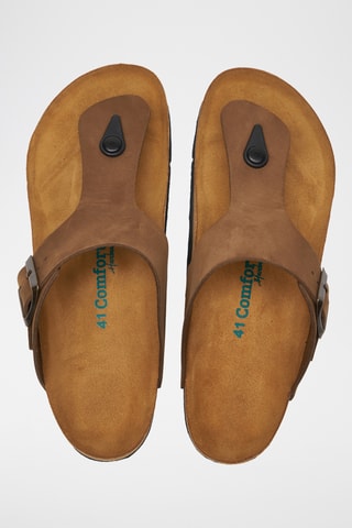 Sandalias de nobuk Maui - Marrón - Diseño ancho