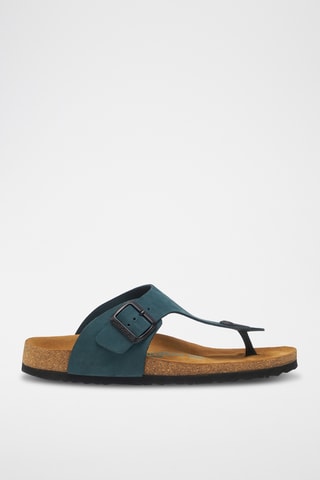 Sandalias de nobuk Maui - Azul marino - Diseño ancho