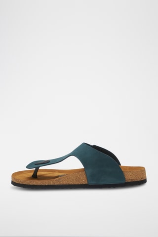 Sandalias de nobuk Maui - Azul marino - Diseño ancho