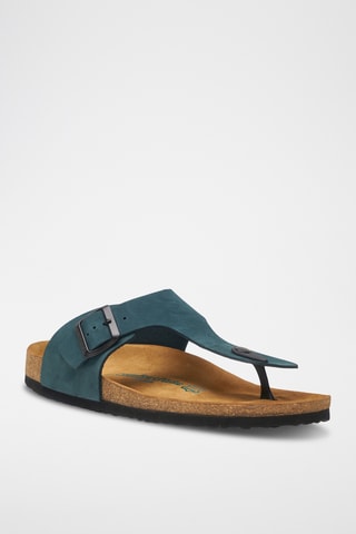 Sandalias de nobuk Maui - Azul marino - Diseño ancho