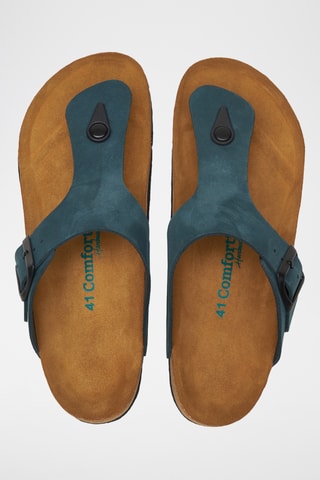 Sandalias de nobuk Maui - Azul marino - Diseño ancho