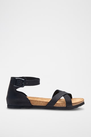 Sandalias de nobuk Milano - Negro - Diseño estrecho