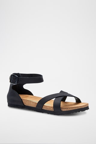 Sandalias de nobuk Milano - Negro - Diseño estrecho