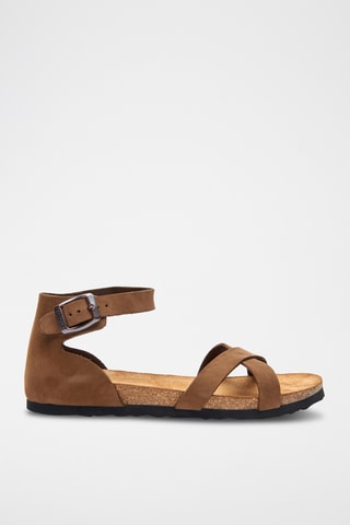 Sandalias de nobuk Milano - Marrón - Diseño estrecho