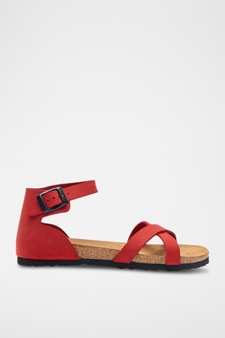 Sandalias de nobuk Milano - Rojo - Diseño estrecho