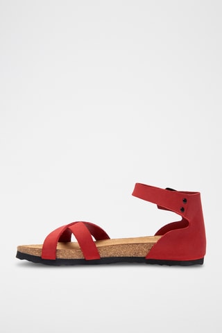 Sandalias de nobuk Milano - Rojo - Diseño estrecho