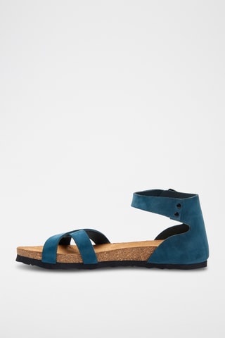 Sandalias de nobuk Milano - Azul marino - Diseño estrecho