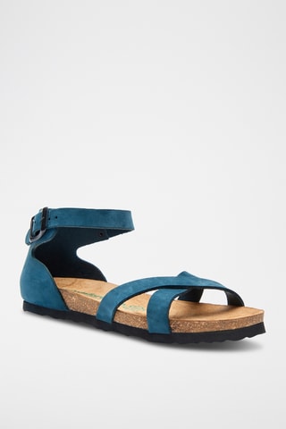 Sandalias de nobuk Milano - Azul marino - Diseño estrecho